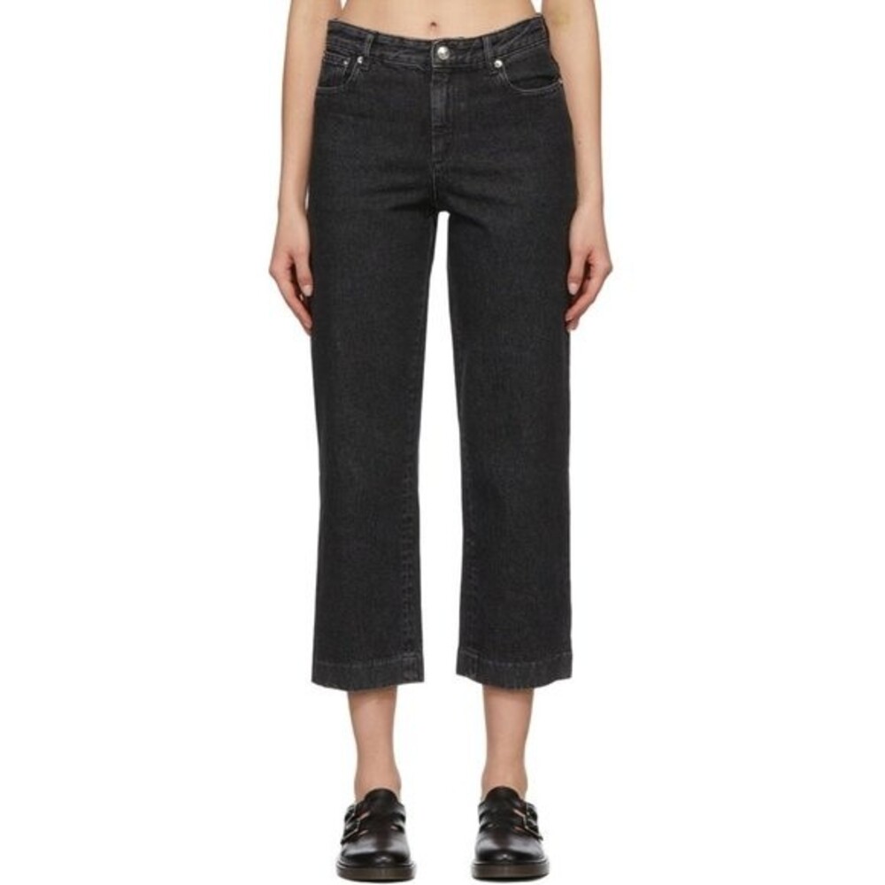a.p.c. sailor jeans washed black high rise size 24 - Picture 2 of 13